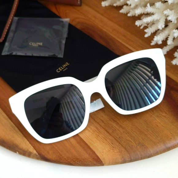 CELINE π₯ NWT π₯ 54MM White Rectangular Sunglasses. NEVER USED! Perfect! - Picture 1 of 16